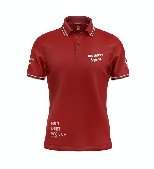Sustainable RPET custom patterned polo shirts