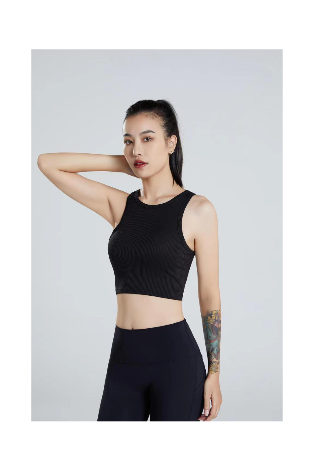 Sweat-absorbent and breathable stretch sports vest for women