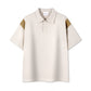 Double Yarn Plain Color Matching Polo Shirt