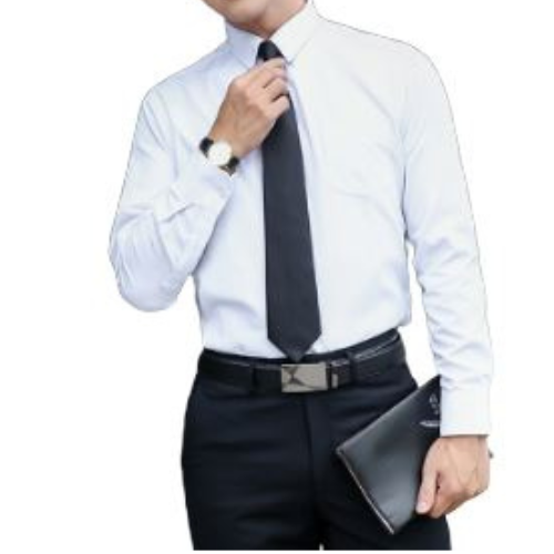 [*NSJ-777] Men's Fashioned White Collar Shirt - Fitted