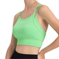 Spaghetti Straps Fake Two Piece Sports Bra Yoga Fitness Tank Top