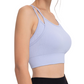 Spaghetti Straps Fake Two Piece Sports Bra Yoga Fitness Tank Top